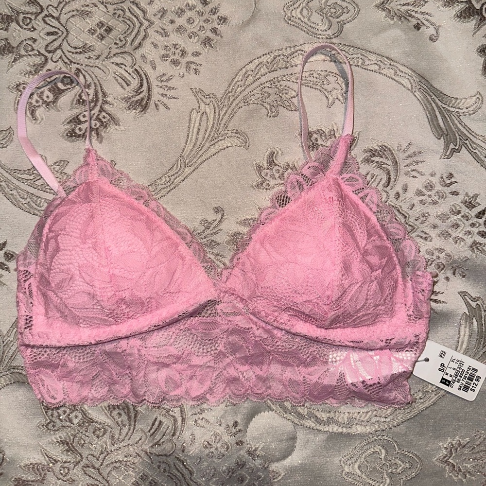 Charlotte Russe Small Lace Bralette in Pink